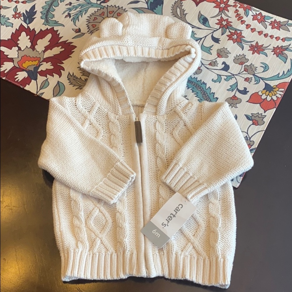 Carter’s Zip Up Sweater- size 6 months